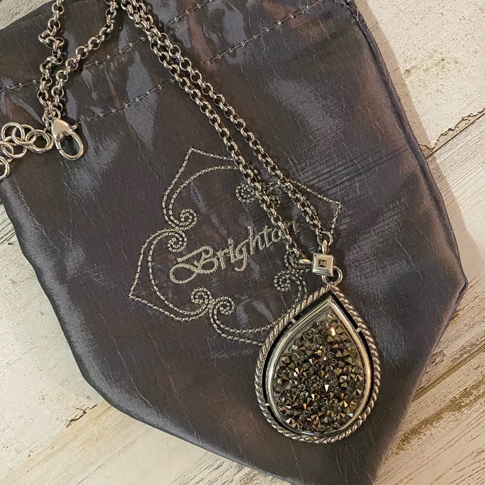 Brighton Silver and Black Teardrop Necklace